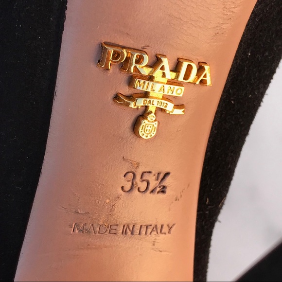 Prada women’s black suede stiletto zip ankle boot size IT 35.5 US 5.5 - Picture 12 of 12